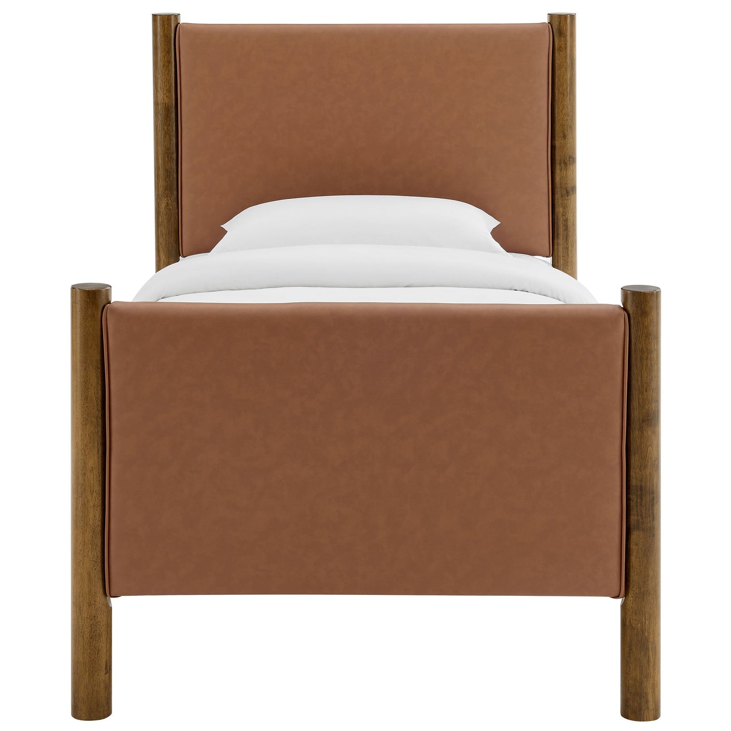 Twin Bed and the Vegan Leather Platform Frame