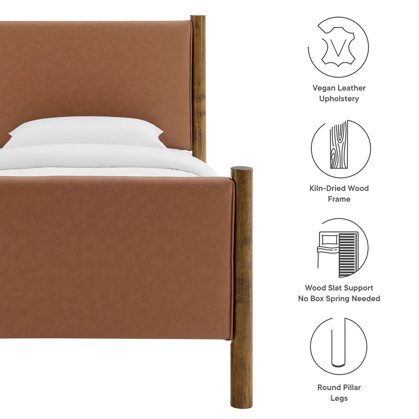 Twin Bed and the Vegan Leather Platform Frame