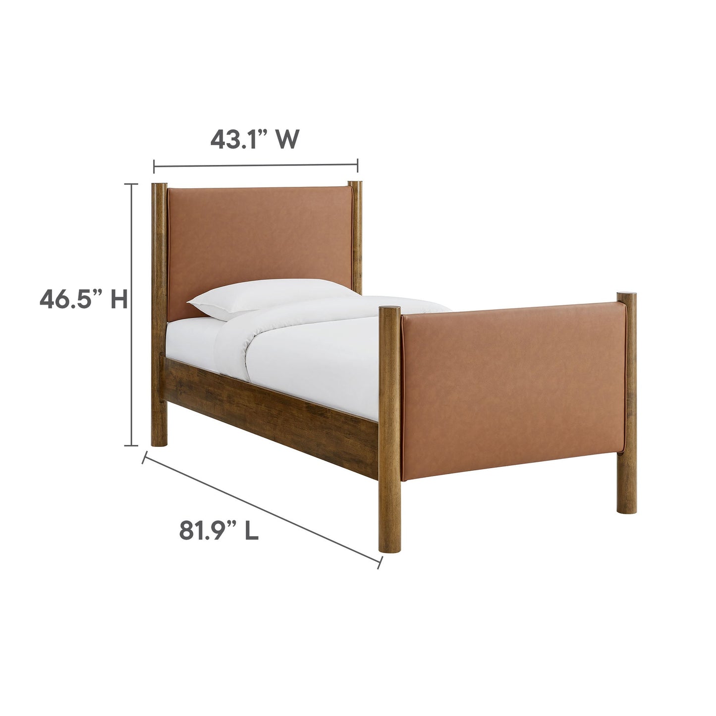 Twin Bed and the Vegan Leather Platform Frame