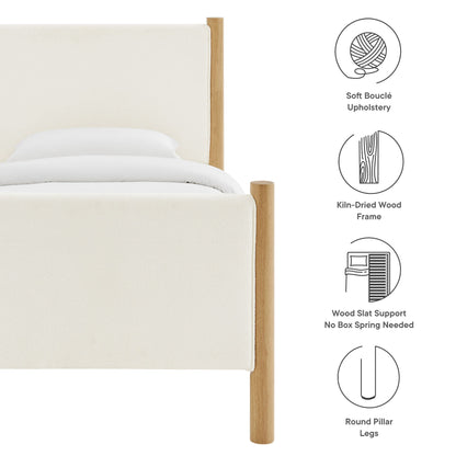 Maven Twin Boucle Upholstered Platform Bed