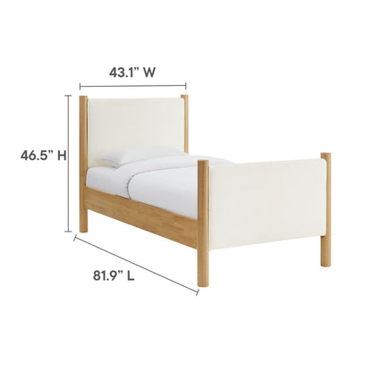 Maven Twin Boucle Upholstered Platform Bed