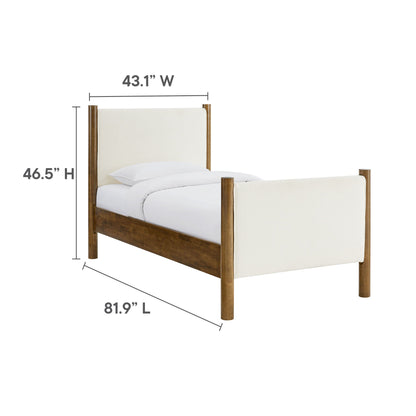 Maven Twin Boucle Upholstered Platform Bed