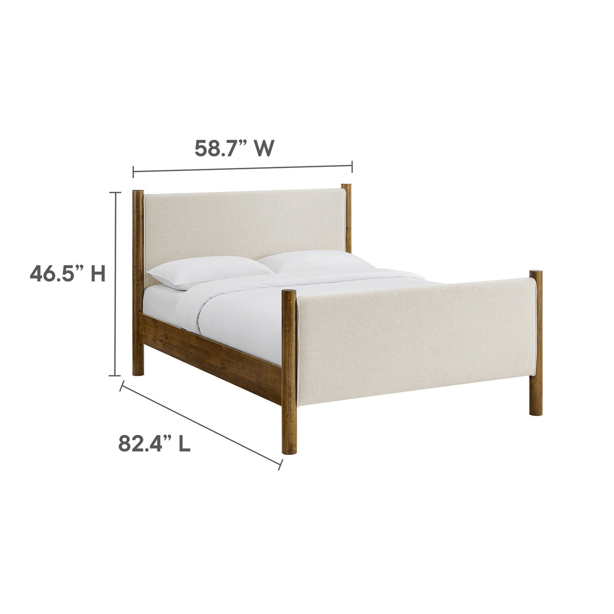 Maven Fabric Upholstered Platform Bed by Modway in beige fabric with wood frame on Tampa Home & Garden Store