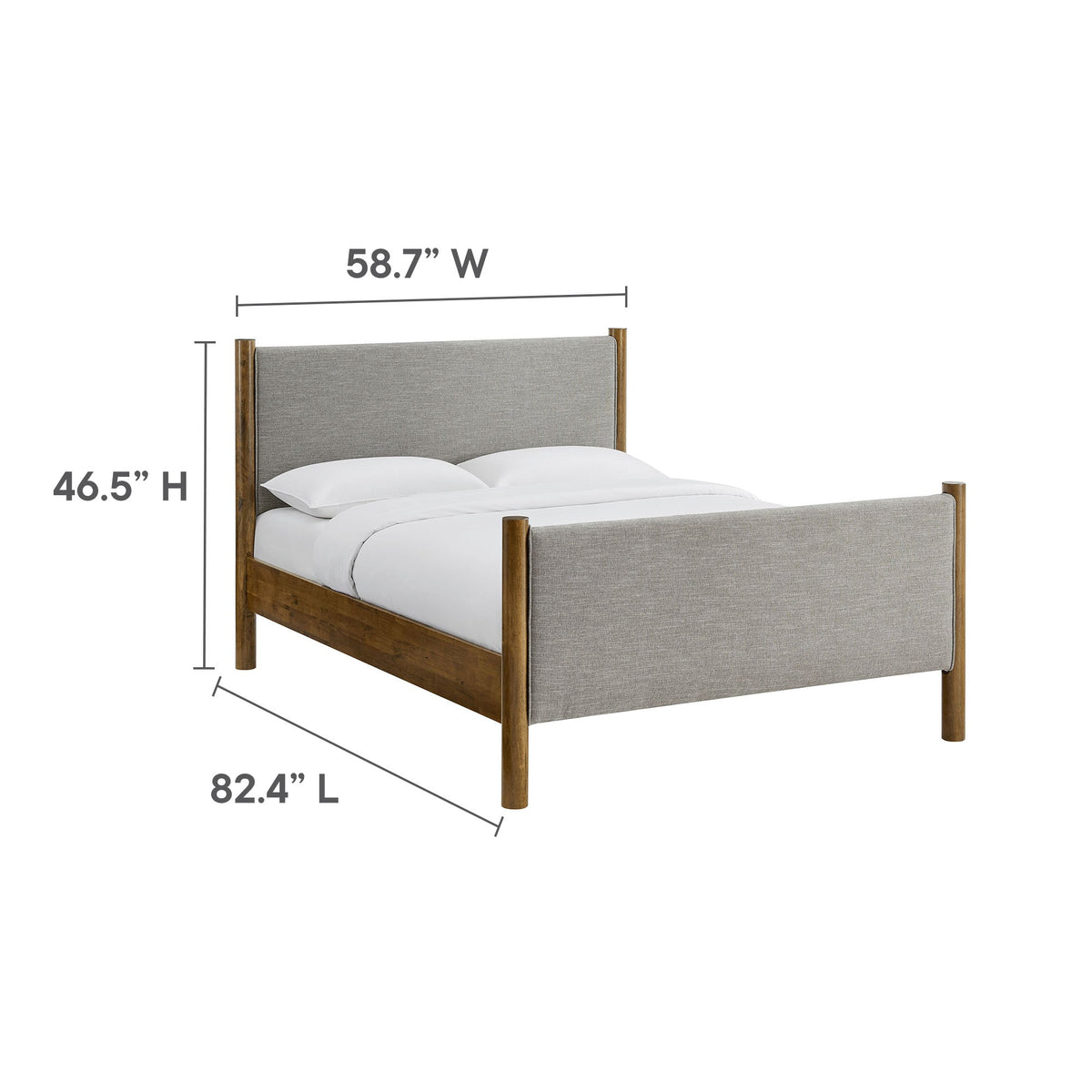 Maven Fabric Upholstered Platform Bed by Modway, grey fabric headboard with wood frame on Tampa Home & Garden Store