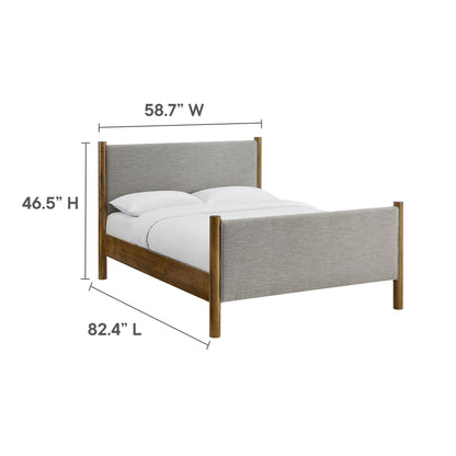 Maven Fabric Upholstered Platform Bed by Modway, grey fabric headboard with wood frame on Tampa Home & Garden Store