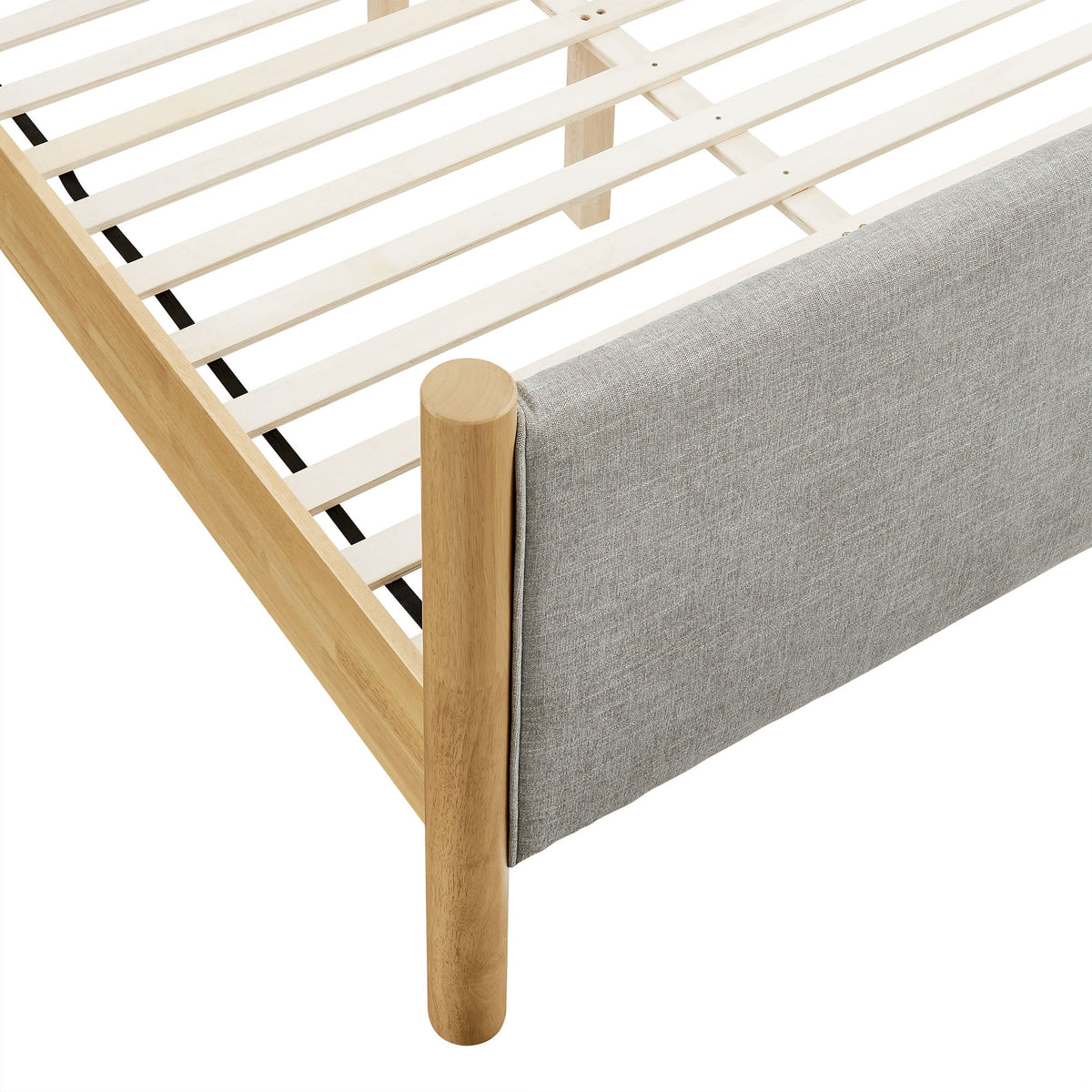 Maven Fabric Upholstered Platform Bed by Modway with light wood slat frame and gray fabric on Tampa Home & Garden Store