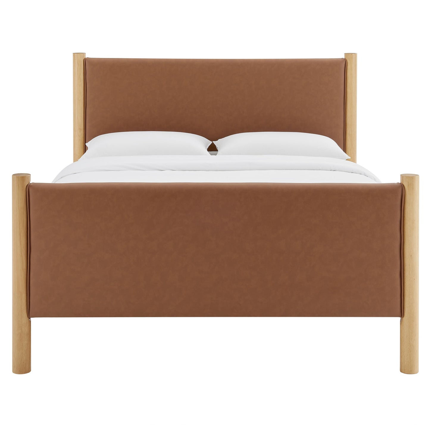 Maven Queen Vegan Leather Upholstered Bed