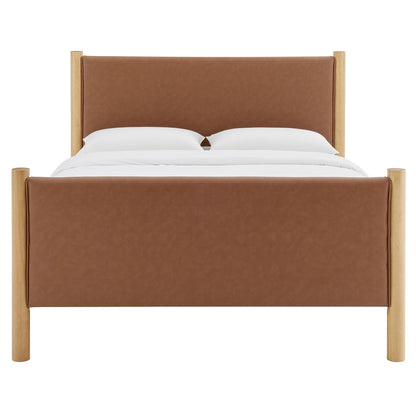 Maven Queen Vegan Leather Upholstered Bed