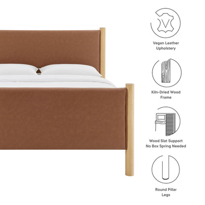Maven Queen Vegan Leather Upholstered Bed