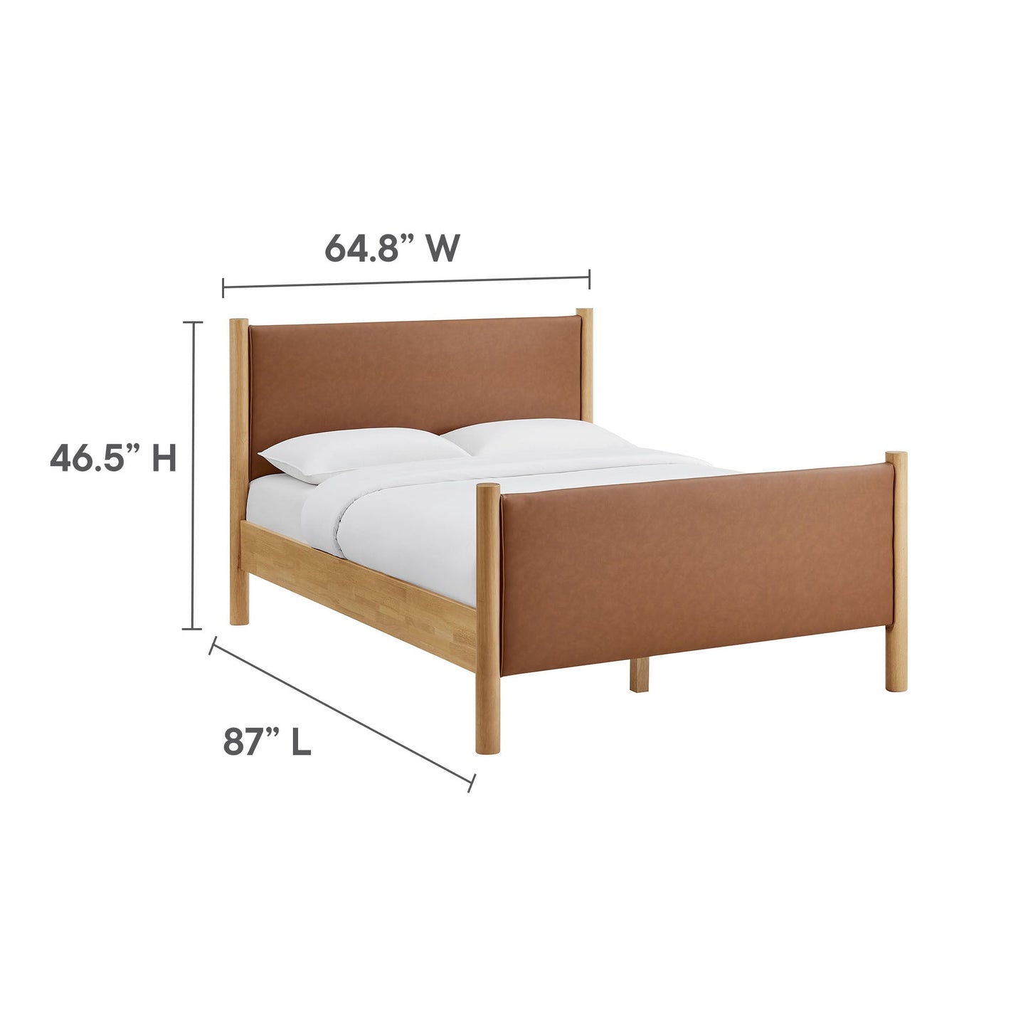 Maven Queen Vegan Leather Upholstered Bed