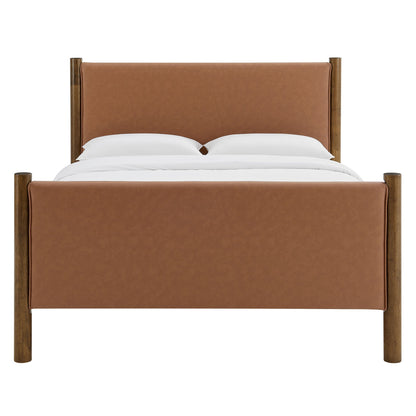 Maven Queen Vegan Leather Upholstered Bed