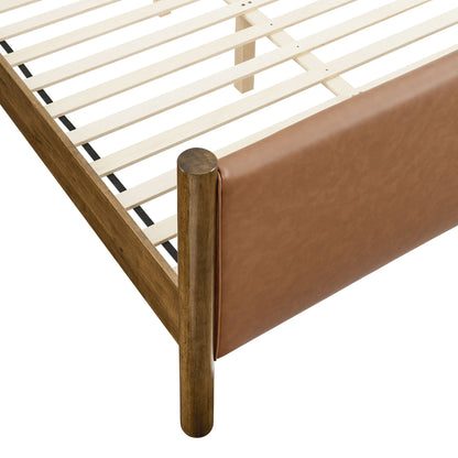 Maven Queen Vegan Leather Upholstered Bed