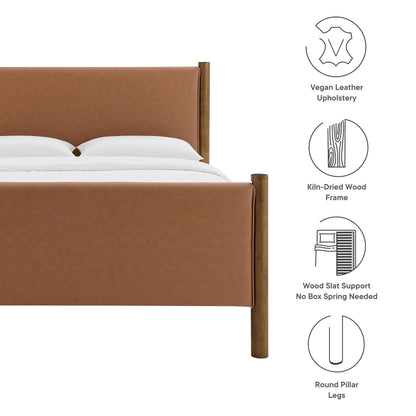 Maven Queen Vegan Leather Upholstered Bed