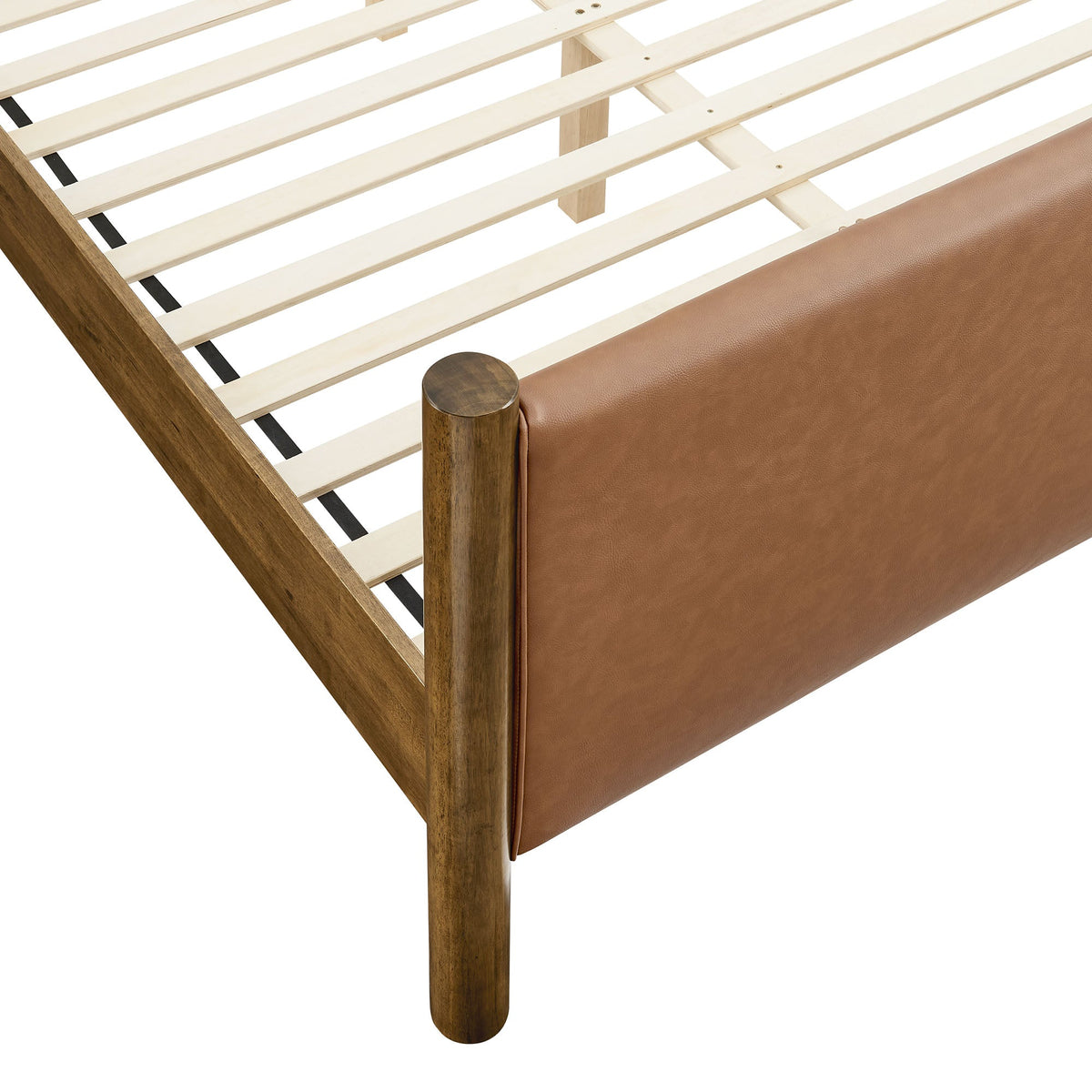 Maven King Size vegan leather platform bed by Modway with slats and faux leather panel on Tampa Home & Garden Store