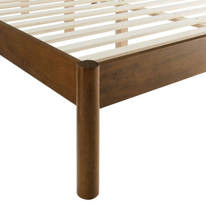 Olea Channel Platform Bed in solid wood with round post corners and slatted base on Tampa Home & Garden Store