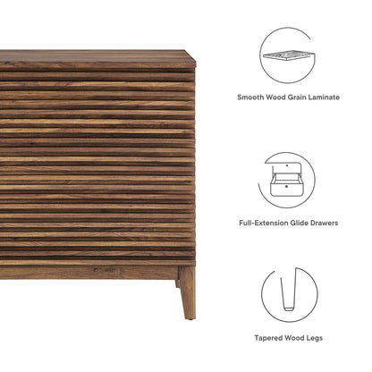 Render Large 3-Drawer Nightstand in warm wood finish with tapered legs by HouseOfZazla on Tampa Home & Garden Store