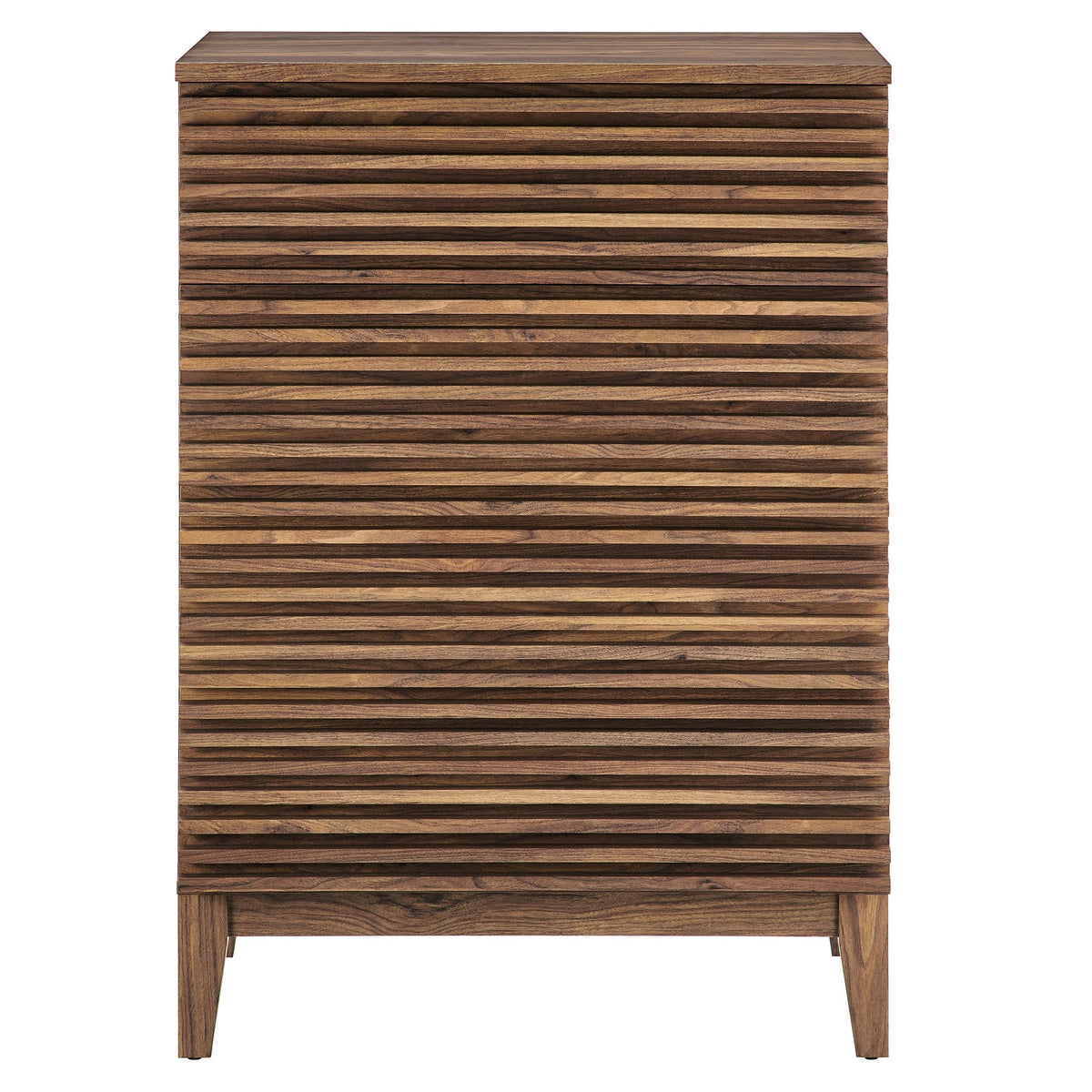Render 4-Drawer Chest by Modway, brown wood slatted dresser for bedroom storage on Tampa Home & Garden Store