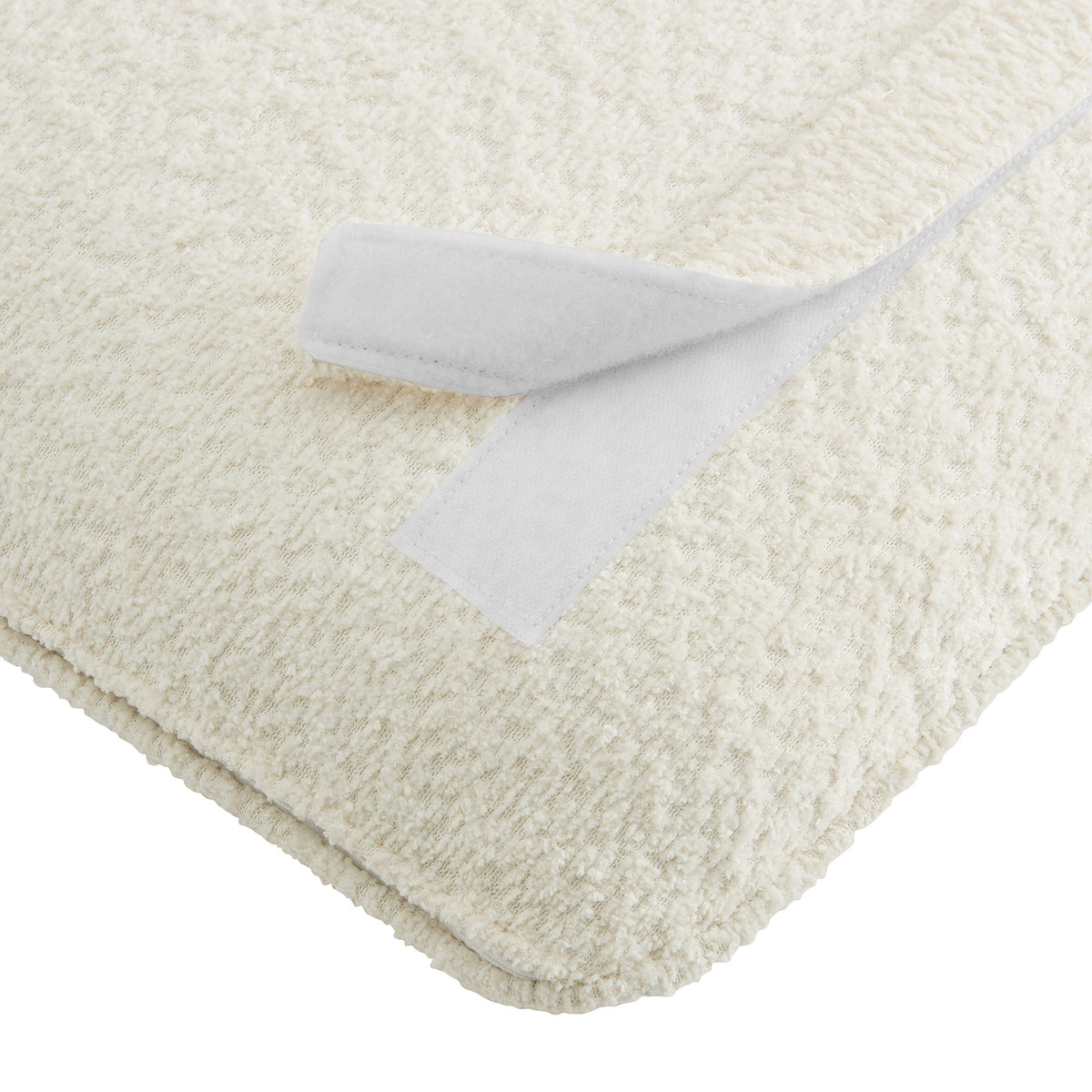 Anela Wall-Mounted Chenille Upholstered Headboard close-up in ivory cream fabric on Tampa Home & Garden Store