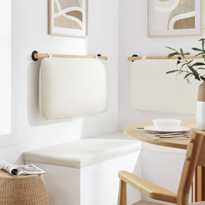 Anela Wall-Mounted Chenille Upholstered Headboard ivory fabric by HouseOfZazla for bedroom on Tampa Home & Garden Store