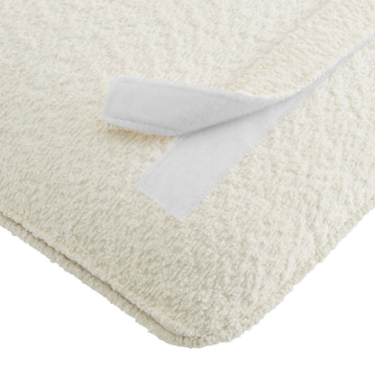 Anela wall-mounted chenille headboard in ivory with plush texture for bedroom on Tampa Home & Garden Store