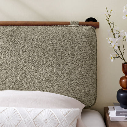 Anela Wall-Mounted Chenille Upholstered Headboard gray fabric by HouseOfZazla bedroom headboard on Tampa Home & Garden Store