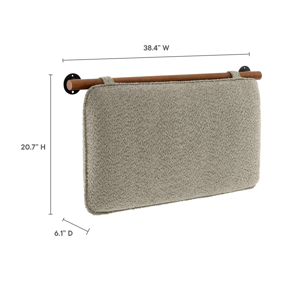 Anela Wall-Mounted Chenille Upholstered Headboard by HouseOfZazla; beige chenille, wood rod on Tampa Home & Garden Store