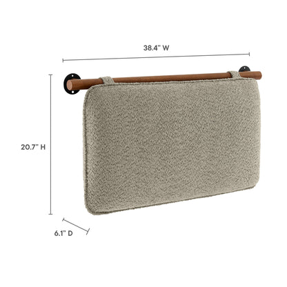 Anela Wall-Mounted Chenille Upholstered Headboard by HouseOfZazla; beige chenille, wood rod on Tampa Home & Garden Store