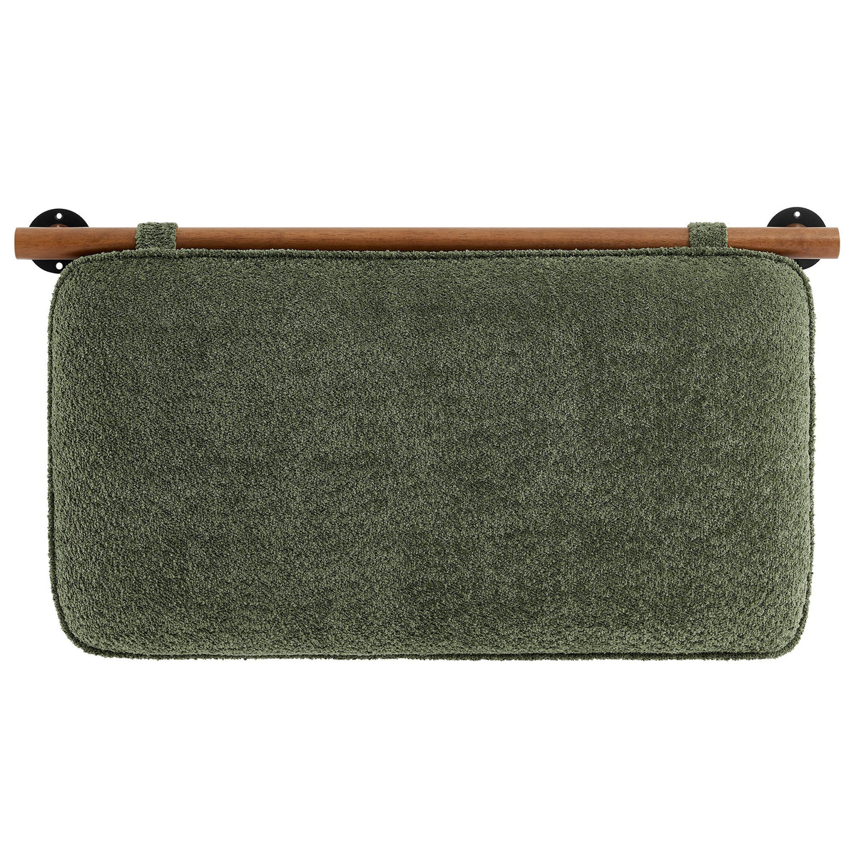Anela wall-mounted chenille upholstered headboard olive green with wood rod by HouseOfZazla on Tampa Home & Garden Store