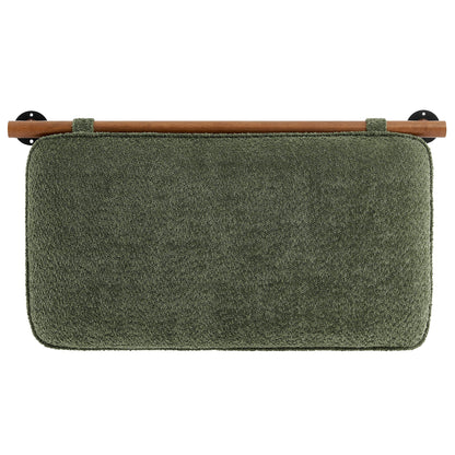 Anela wall-mounted chenille upholstered headboard olive green with wood rod by HouseOfZazla on Tampa Home & Garden Store
