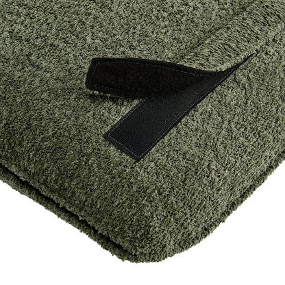 Anela wall-mounted chenille upholstered headboard dark charcoal with teal stitch HouseOfZazla on Tampa Home & Garden Store