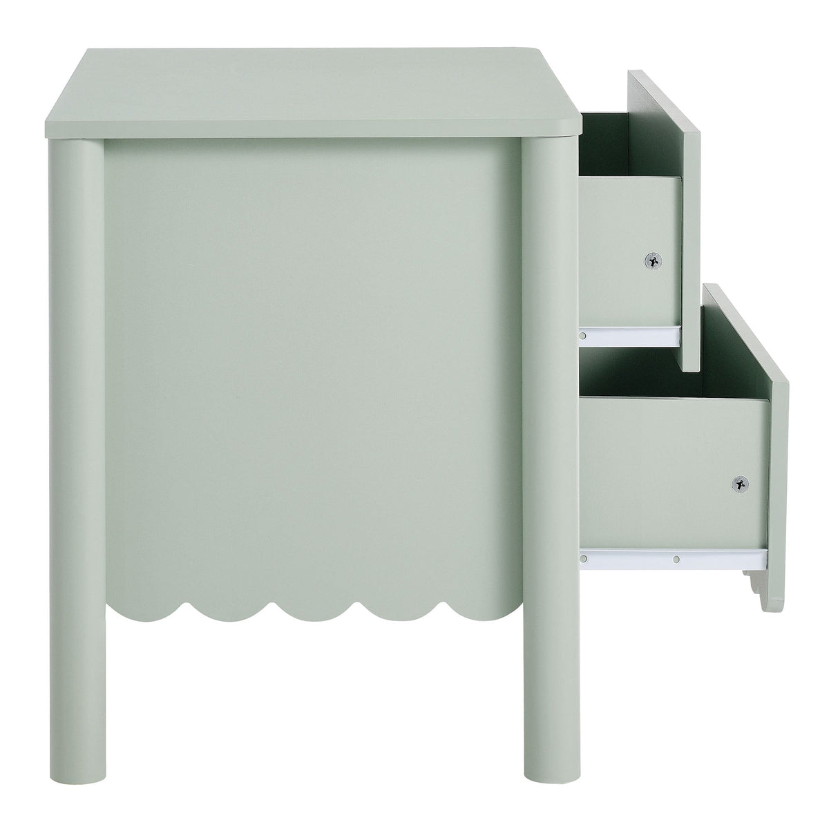 Emmeline Scalloped 2-Drawer Nightstand sage green by Modway, HouseOfZazla on Tampa Home & Garden Store