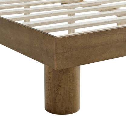 Runa Wood Platform Bed by Modway with warm oak finish and slatted base on Tampa Home & Garden Store
