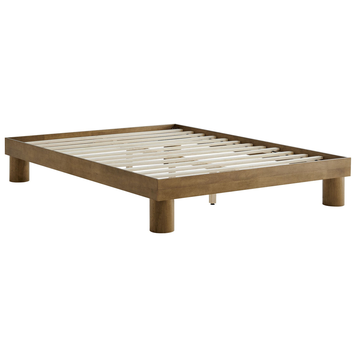 Runa Wood Platform Bed with slatted base in natural oak finish on Tampa Home & Garden Store