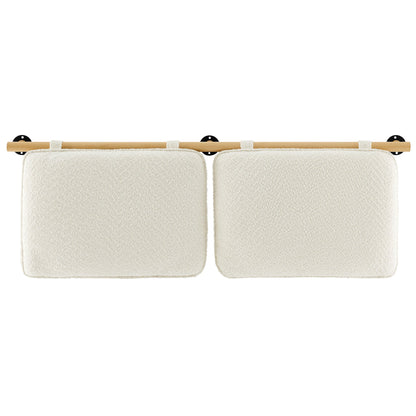 Anela wall-mounted chenille headboard in cream with wood rod and black brackets on Tampa Home & Garden Store