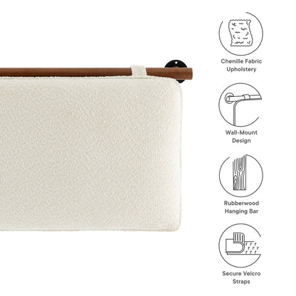 Anela Wall-Mounted Chenille Headboard by HouseOfZazla in cream chenille fabric for bedroom on Tampa Home & Garden Store
