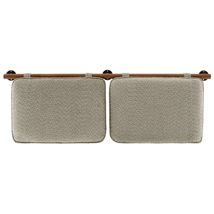 Anela wall-mounted chenille upholstered headboard set of 2 with wood mounting rod in beige on Tampa Home & Garden Store