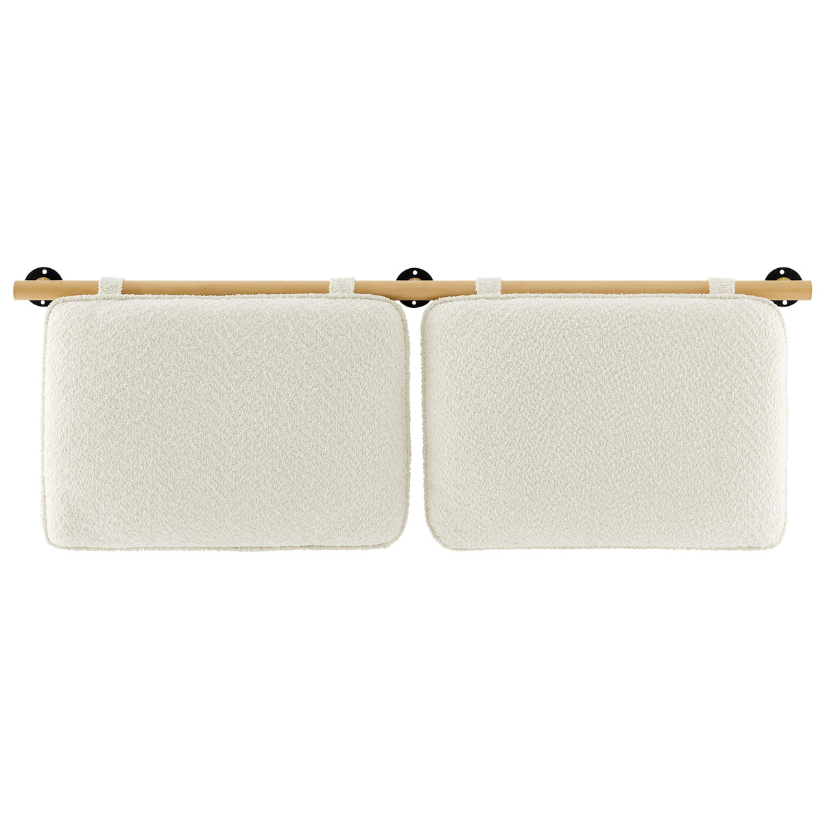 Anela wall-mounted chenille headboard pair with beige cushions by HouseOfZazla on Tampa Home & Garden Store