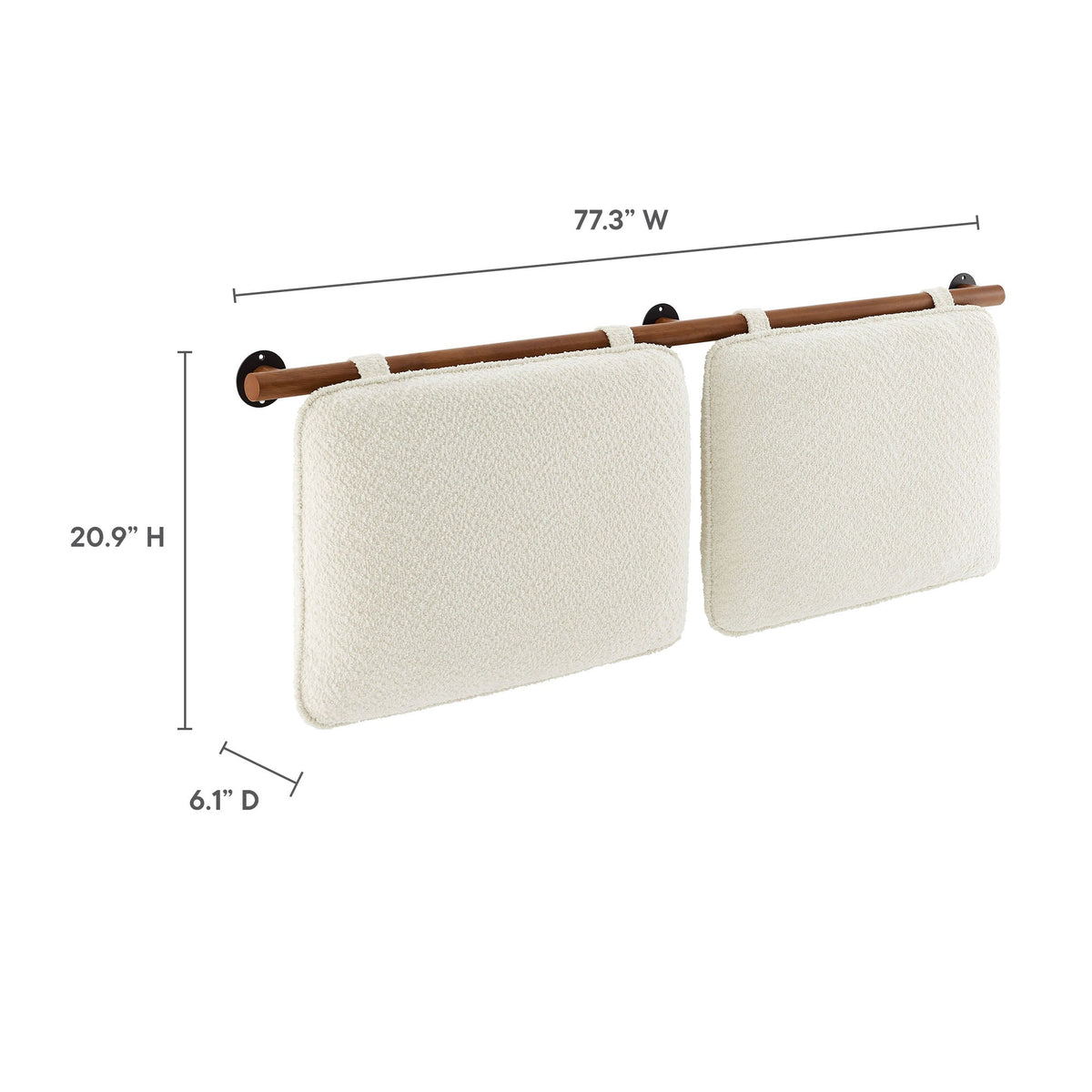 Anela Wall-Mounted Chenille Headboard cream upholstery by HouseOfZazla on Tampa Home & Garden Store
