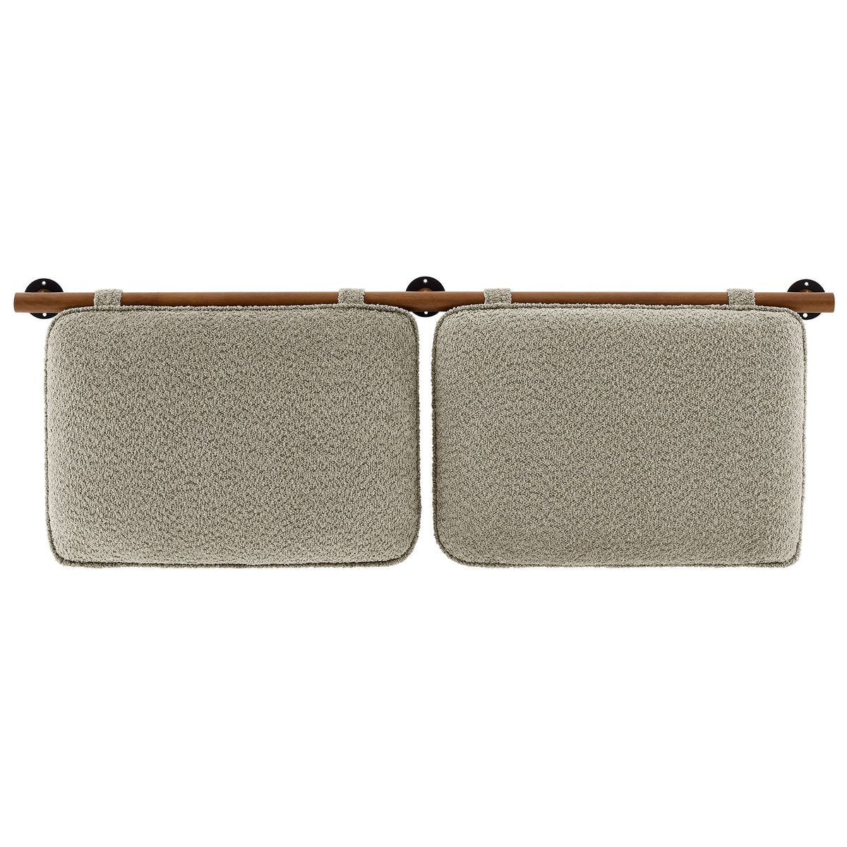 Anela Wall-Mounted Chenille Upholstered Headboard, beige fabric, wood mounting rod, two pieces HouseOfZazla on Tampa Home & Garden Store