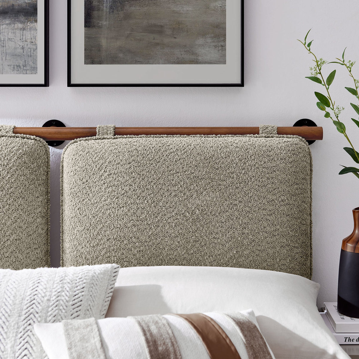 Anela Wall-Mounted Chenille Upholstered Headboard beige by HouseOfZazla on Tampa Home & Garden Store