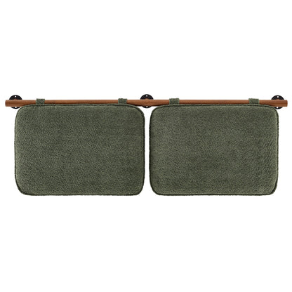 Anela wall-mounted chenille headboard pair in green with wood rod and brackets HouseOfZazla on Tampa Home & Garden Store
