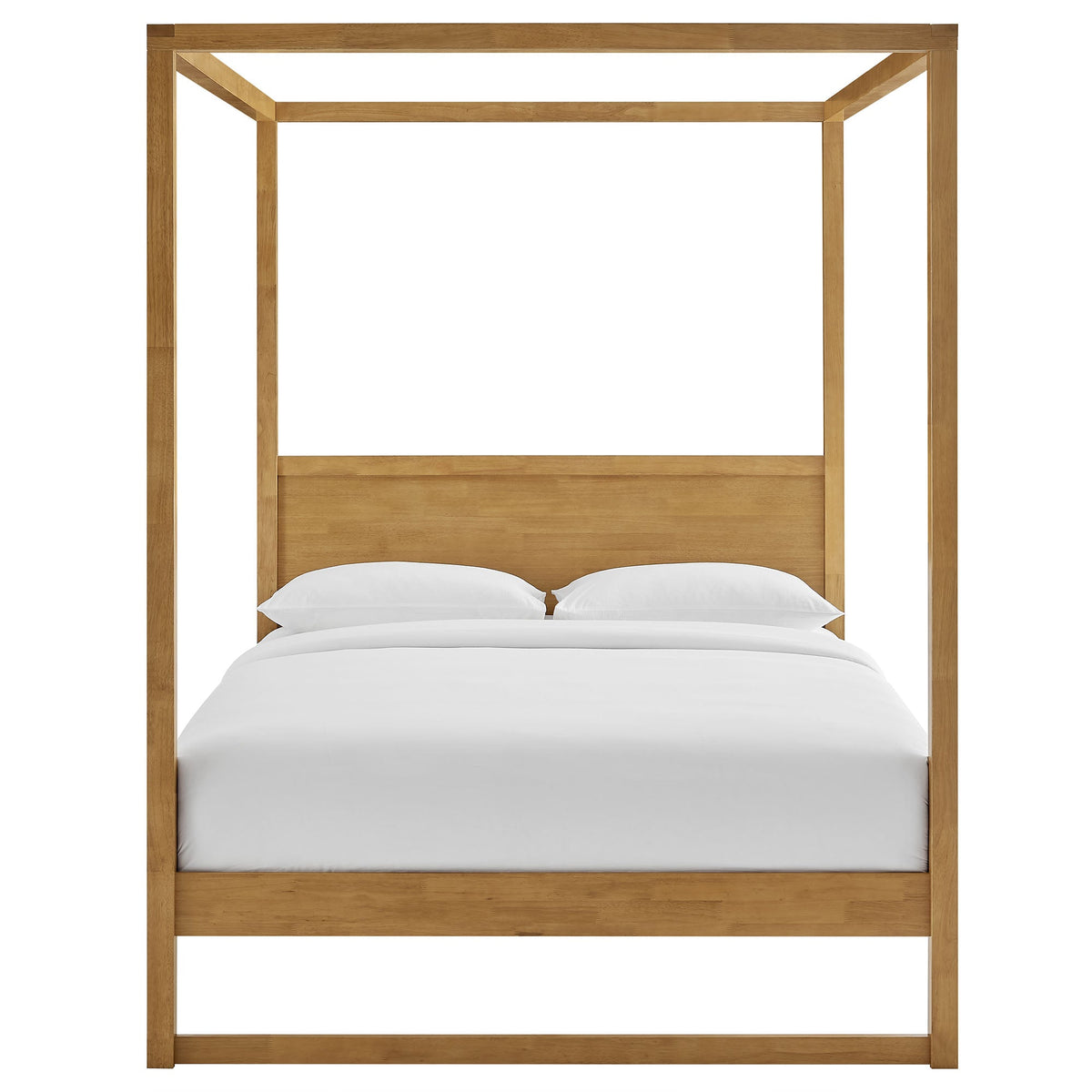 Alva King Wood Canopy Platform Bed natural oak finish by Modway on Tampa Home & Garden Store