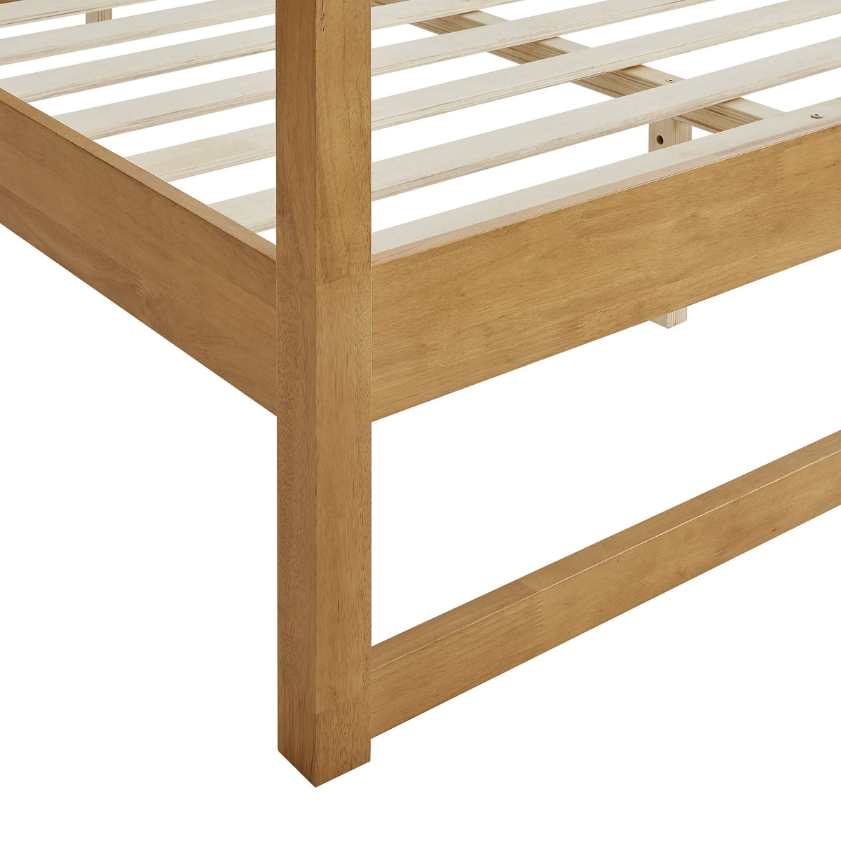 Alva King Wood Canopy Platform Bed frame in oak finish with slatted foundation by Modway on Tampa Home and Garden Store