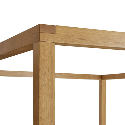 Alva King Wood Canopy Bed by Modway in natural oak finish with corner posts and rails on Tampa Home & Garden Store