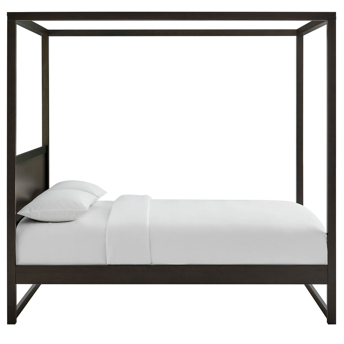 Alva King Wood Canopy Bed by Modway, king size dark espresso wood frame on Tampa Home & Garden Store