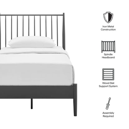Adair Twin Spindle Iron Platform Bed by Modway