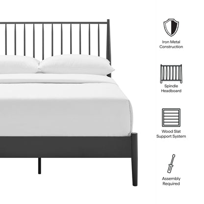 Adair Twin Spindle Iron Platform Bed by Modway