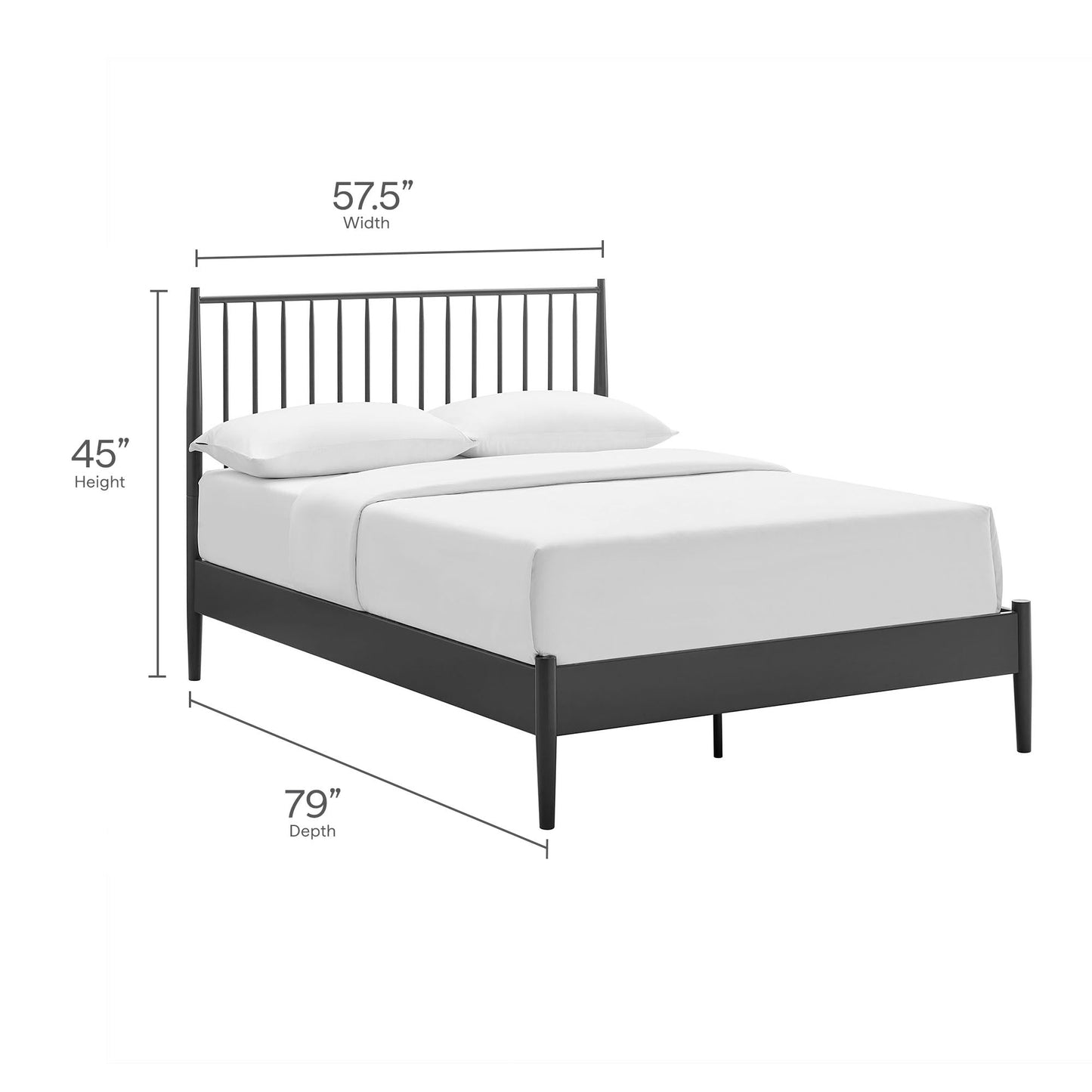 Adair Twin Spindle Iron Platform Bed by Modway