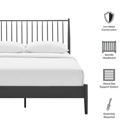 Adair Twin Spindle Iron Platform Bed by Modway
