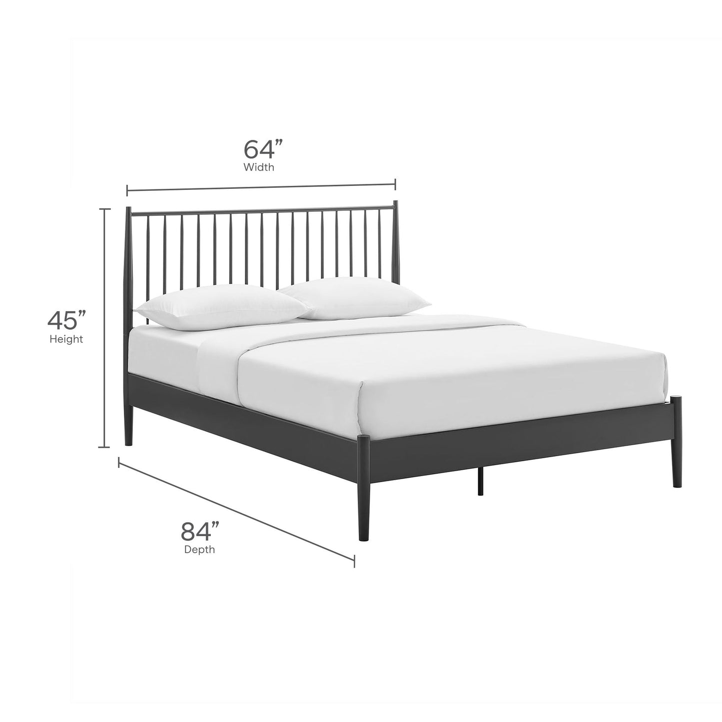 Adair Twin Spindle Iron Platform Bed by Modway